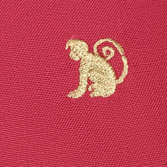 FIX Peter Martin Red Silk Pants Gold Embroidered  Tropical size 14 Fully Lined - Picture 8 of 12